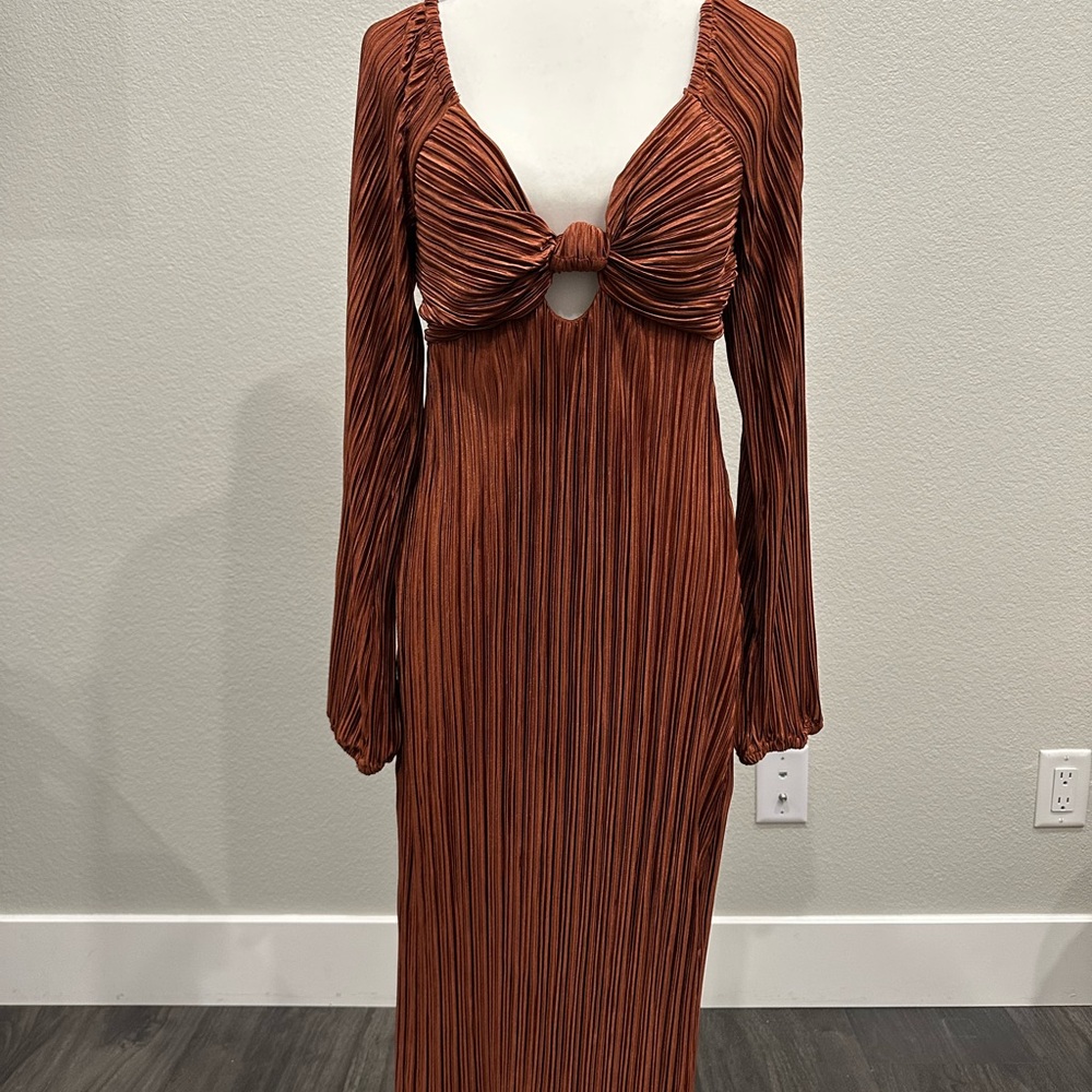 Burnt Orange Vici tie back dress